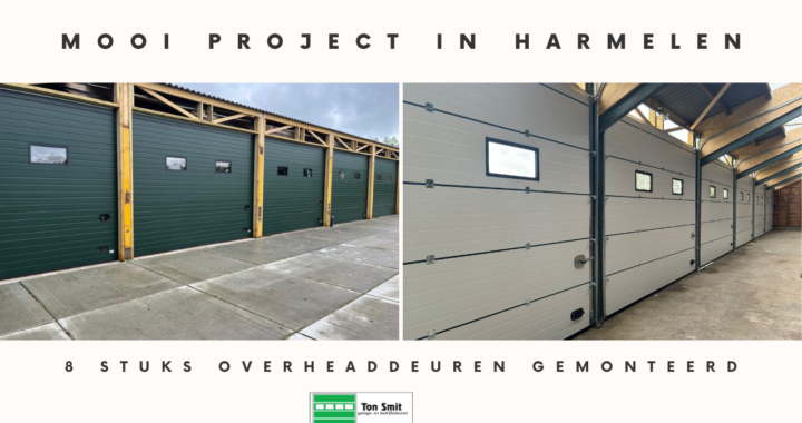 mooi project in Harmelen. 8 stuks overheaddeuren gemonteerd door Ton Smit Deuren,.