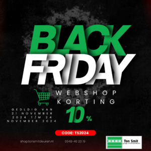 blackfriday 2024 webshop korting 10% webshop.tonsmitdeuren.nl